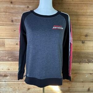Y2K Harley Davidson grey long sleeve crewneck